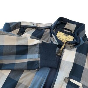 Y2K‎ American Rag Cie Mens Blue Buffalo Plaid Full Zip Bomber Jacket Large